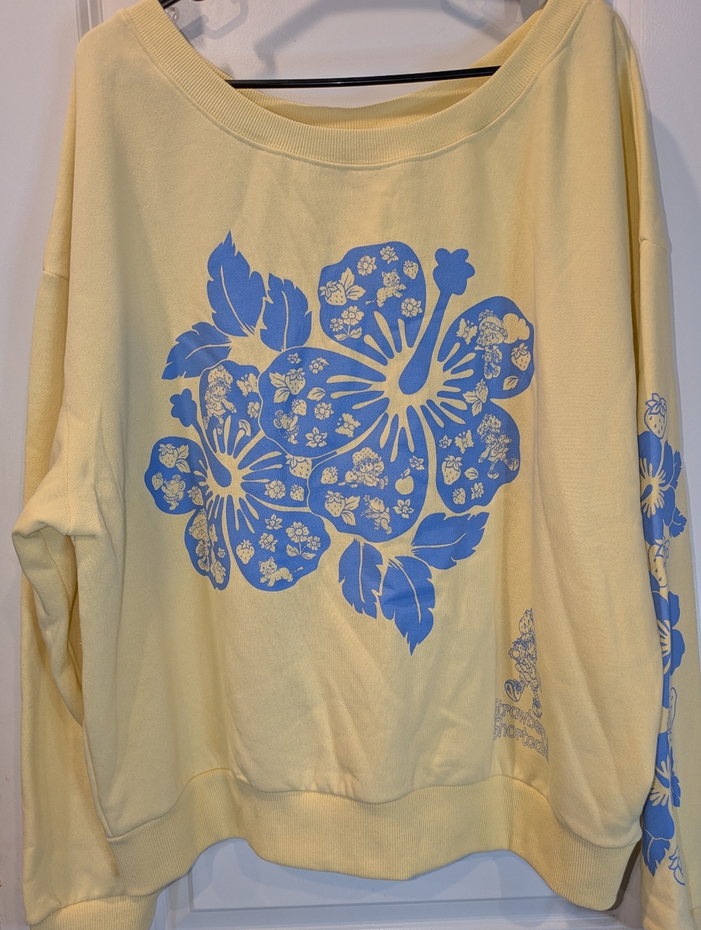NWT Strawberry Shortcake Sweatshirt  Floral Graphic Pullover Oversize Large